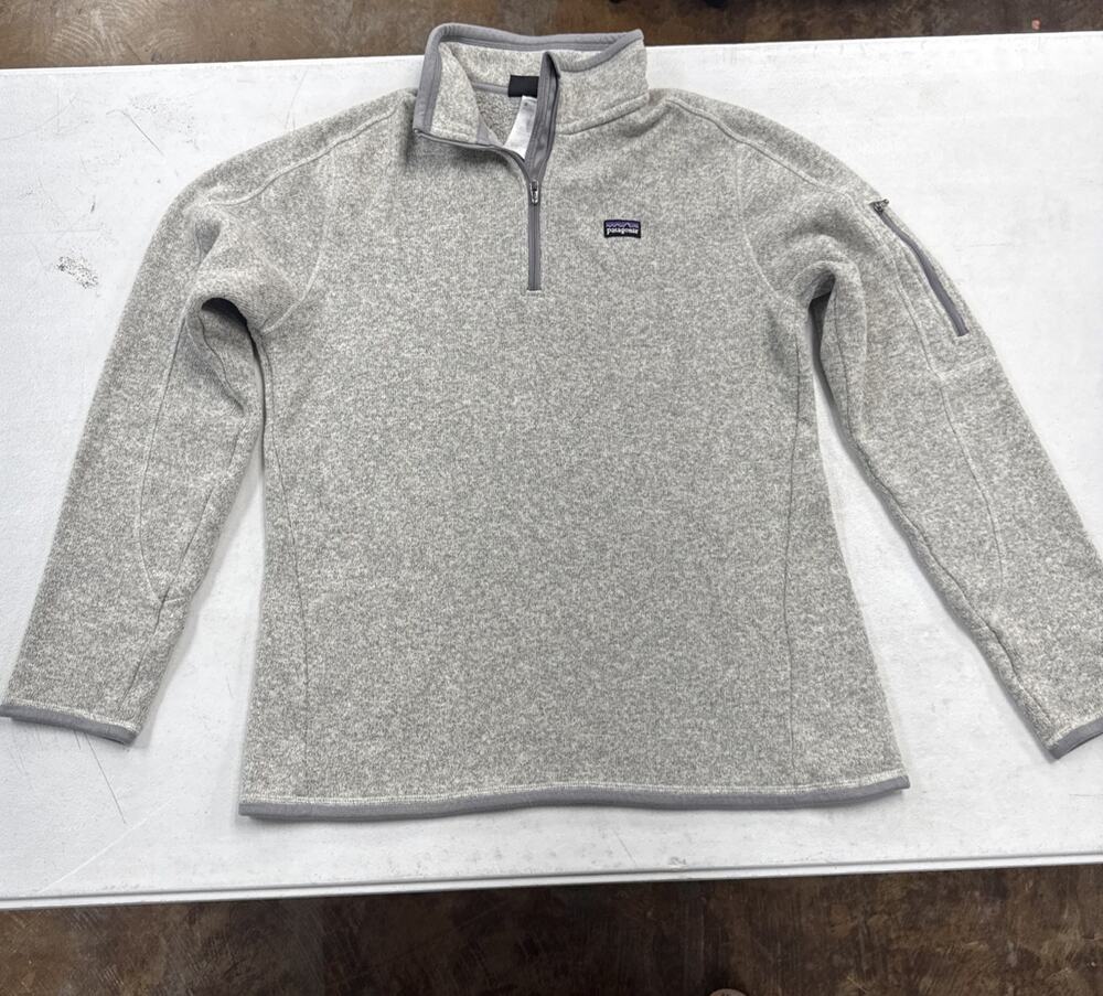 Patagonia Better Sweeater 1/4 Zip Women Size L Gray Outdoor